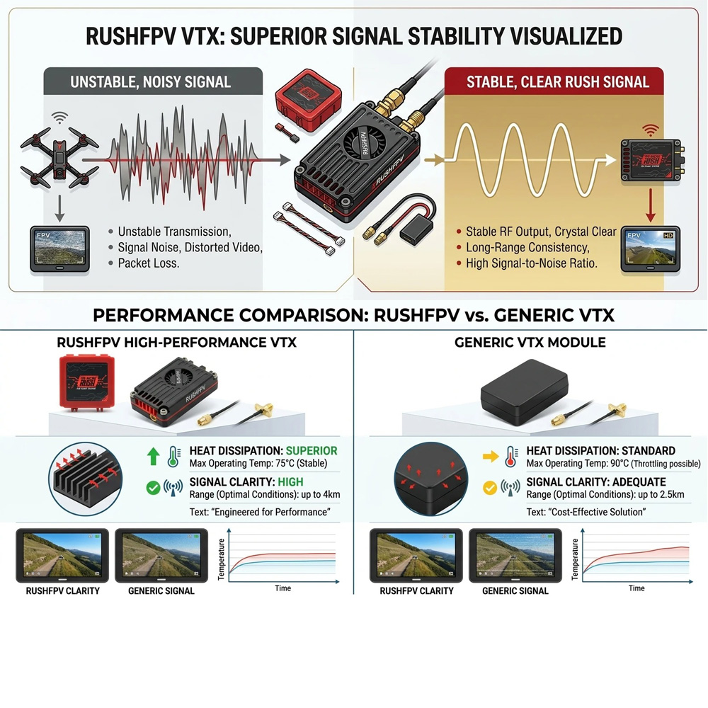 RUSHFPV RUSH MAX SOLO 2.5W / T - Rushfpv Rush Max Solo 5.8G 2.5W Vtx recension och pris